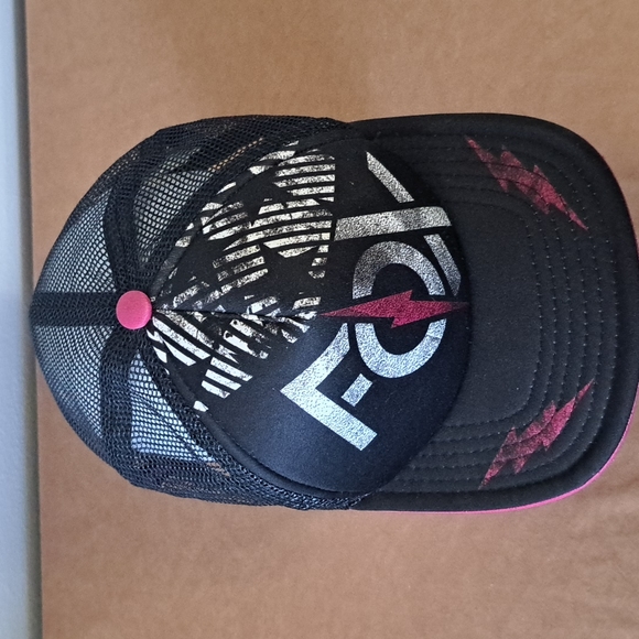 Fox Hat lightning bolt Riders Company black pink adjustable - Picture 2 of 6